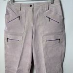 Vintage Junction West Suede Leather Pants Pink Cargo Moto Biker Career Dressy 6 Photo 2