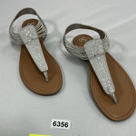 SO Womans  Slipon Thong Sandals XL Silver Sparkly Slingback NWOT Photo 0