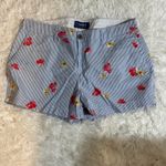 Old Navy  Womens Blue Stripe Floral Print Everyday Chino Shorts Size 30 Photo 1