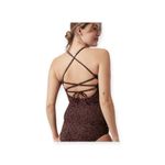 Athleta new ✪ Triangle DD Cup Strappy Back Tankini Swim Top ✪ Chocolate Camo L Photo 1