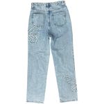 PacSun 90s Butterfly Patch Light Wash Blue High Rise Straight Leg Jeans size 27 Photo 10