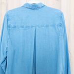 Lucky Brand Womens Chambray Button Down Shirt Size L Blue Denim Casual Western Photo 5