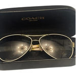 Coach HC7003 L012 Kristina Gold Aviator Sunglasses with Case Photo 0