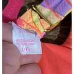 Victoria's Secret  Embellished Beaded Bikini Top Sz L Floral Pink Green Swimsuit‎ Photo 4