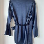 Nanushka Opium Satin Wrap Jacket Navy Blue Size M NWOT Photo 10