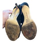 Karl Lagerfeld Paris Embellished Embroidered Black Mesh Sling Back Peep Toe Heel Photo 6