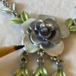 Silver Tone & Green/Blue Floral Necklace Photo 8