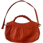 Vintage Red Braided Handle Faux Leather Purse Photo 0