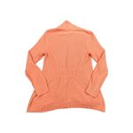 L.L.Bean Sweater Women's S/M Orange Coral Long Sleeve Shawl Collar Open Front Photo 2