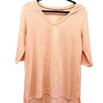 Soft Surroundings Coral Peach 3/4 Sleeve V-Neck Casual T-Shirt Tunic Size Medium Photo 0