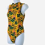 Scotch & Soda  Floral Yellow Mock Neck One piece Swimsuit bathing suit size M Photo 4