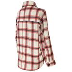 Ott Flannel Shirt Jacket‎ Oatmeal Red Black Plaid Medium / Large Photo 3