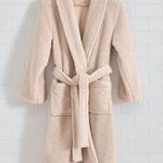 Pottery Barn  Plush Beige Sherpa Robe Sz S Photo 0