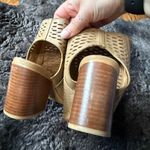 Steve Madden Women's Tan Peep-Toe Block Heel Shoes Photo 4