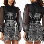 Elliatt  Nyx Embroidered Scene Long Sleeve Organza Minidress S Photo 5