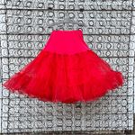 Vintage Red Tulle Mesh Petticoat Square Dance Skirt MEDIUM? Photo 1