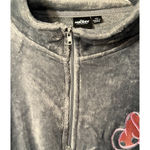 Disney Womens  Top Size M Gray Velour Pullover Minnie Silhouette Long Sleeve NWT Photo 4