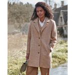 Garnet Hill NEW  Pleat-Back Sadie Wool Blend Coat Pink Midi Overcoat Oversized XS Photo 12