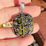 Ocean Sea Jasper Silver Ethnic Handmade Pendant Green Photo 4