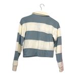 Marine layer  Blue Cream Stripe Cropped Rugby Shirt Long Sleeve Top Size XS Photo 6