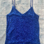 Pulse  Boutique Blue Sequin Tank Top XS Photo 0