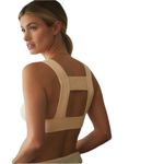 Anthropologie  Cream Strapy Square Sports Bra Bandeau Crop Top XXS XS Photo 1