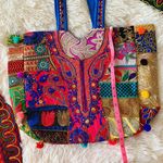 Free People Rare Jaipuri Hand Stitched Boho Tote Photo 7