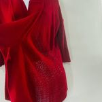 Eileen Fisher Red Silk Blend Knit Open Front Cardigan Sweater Size S Photo 6