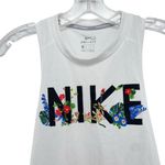 Nike Running Women's Floral Logo Dri-fit White Tank Top Photo 1