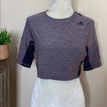 Adidas nwt // space dye athletic mesh back crop top Photo 2