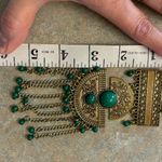 Like NEW Boho Oriental inspired jewelry piece faux jade festive necklace Gold Photo 7