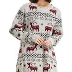 Reindeer Tunic Sweater Sz L EUC Adorable perfect for holidays Tan Size L Photo 5