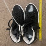 P448 NWOT Black Fantasy Glitter Croc Embossed High-Top Gym Shoe Sneaker Photo 13