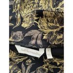 Soft Surroundings  Gold Floral Wide Leg Pants L Black Metallic Pull On Photo 2