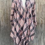 Billabong  Pink Plaid Open Cardigan Size S Photo 0
