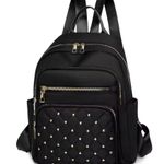 Elegant Black Quilted Backpack Photo 0