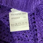 Womens Purple Open Knit Crochet Halter Bodycon Summer Swim Coverup Dress Size M Size M Photo 3