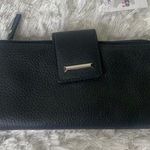 Mundi  Black Leather Wallet NWT Card Slots Zip Closure 7.5 x 3.5" Photo 0