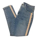 Loft  Skinny Jeans Medium Wash with Striped Detailing Size 28 Petite Photo 0