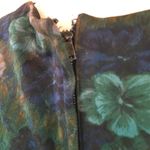 Vintage 60s Carrie Walker Faux 2 Piece Dress Forest Green Navy Floral Bows M L Size M Photo 3