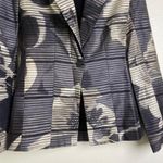 Daniela Corte Silk Blazer Jacket Womens 38 Purple Floral Striped Metallic Career Photo 4