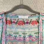 Entro Boho Floral Fringe Kimono Cardigan Lightweight Women's Size L Photo 3