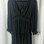Ruffle Black Mini Dress Open Back Size L Gothic Western Size L Photo 0