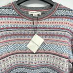 Cotton Country Lainey Jacquard Pullover in Pink Pear Crewneck Fair Isle Sweater Photo 4