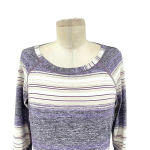 Lululemon  Race Your‎ Pace Long Sleeve Osaka Stripe Heathered Black Grape Size 6 Photo 1