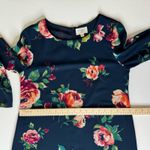 Everly  Womens Navy Floral Bell Sleeve Mini Dress Sz S‎ | Colorful Boho Feminine Photo 10