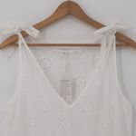 White Eyelet Tie Shoulder Shift Dress Womens Swim Cover Vacation Poolside Size M Size M Photo 1