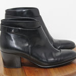 Vince Black Harriet Leather Ankle Boots Size 7M Block Heel Made in Italy Photo 0