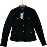 NWT INC International Concepts Black Tweed Blazer Wool Gold Buttons Womens Sz S Photo 0