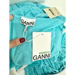 Ganni NWT Sleeveless Halter Ruched Mermaid Maxi Dress Blue Curacao Womens 34/2-4 Photo 3